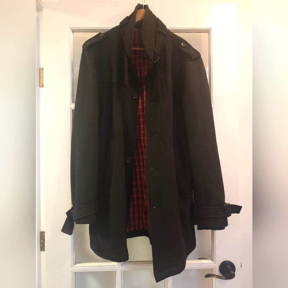 Buffalo David Bitton Black Jacket- Men's Wool Coat